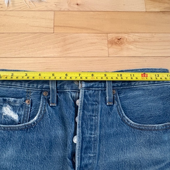 Levi's 501 Premium Distressed Denim Jean Shorts - Picture 5 of 9